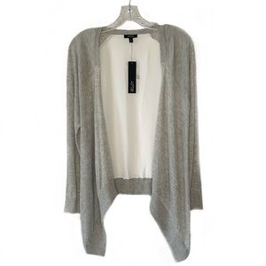 NWT MOSSIMO Sheer Back + Gray Knit Open Front Cardigan Size Small